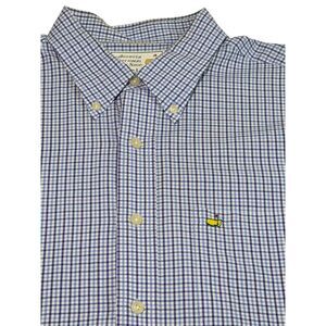Masters Augusta National Mens L Cotton Tattersall Plaid Button Down Shirt NWOT